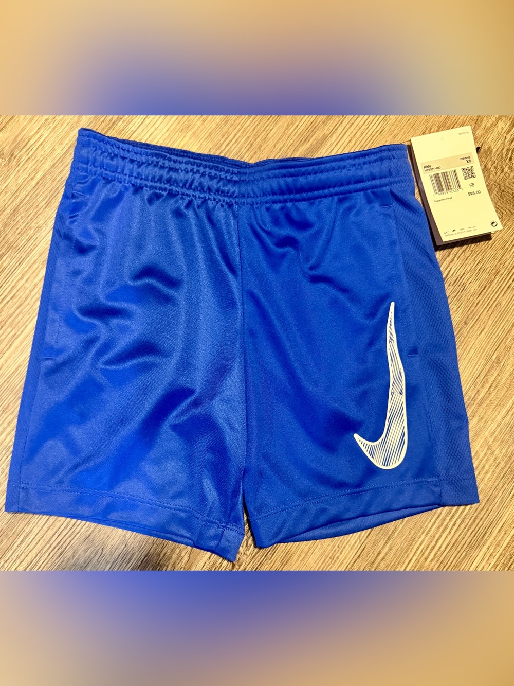 NWT Nike Kids Dri-FIT Training Shorts Royal Blue Youth XS (6-7) Athletic